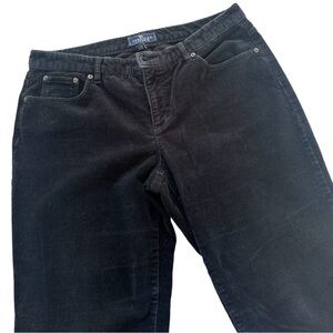 American Living Black corduroy Pants Women’s 14S Tapered 5 Pockets Warm Casual